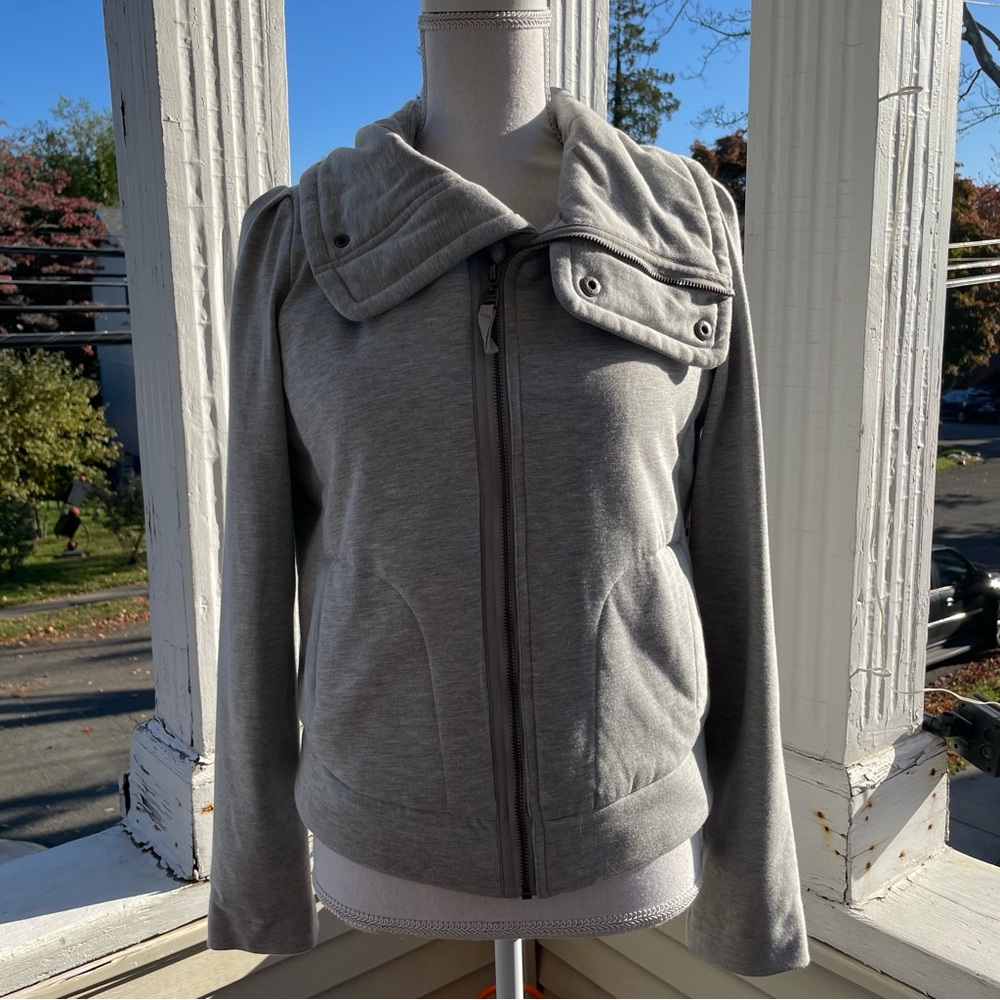 Splendid Zip-up Sweater Jacket in Heather Gray Size M